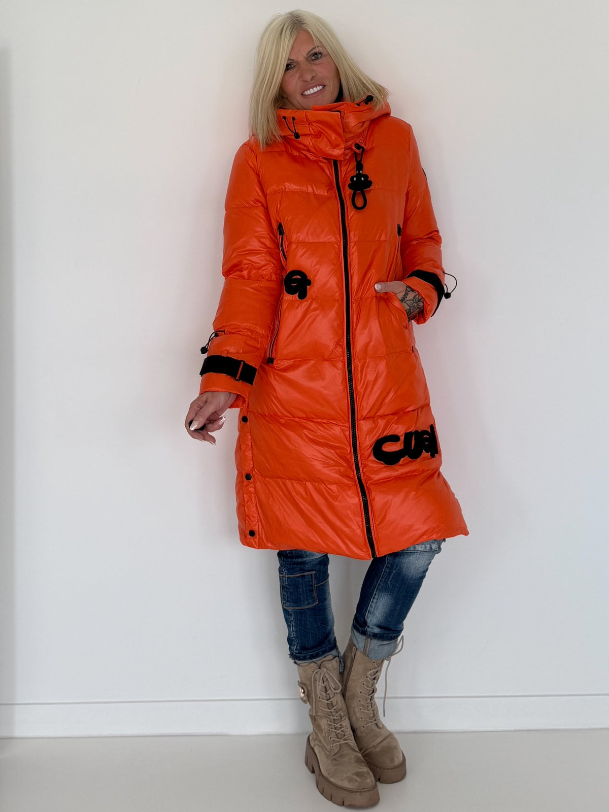 Cuel down coat - orange