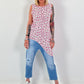 Long Top Leo asymmetrical - neon pink