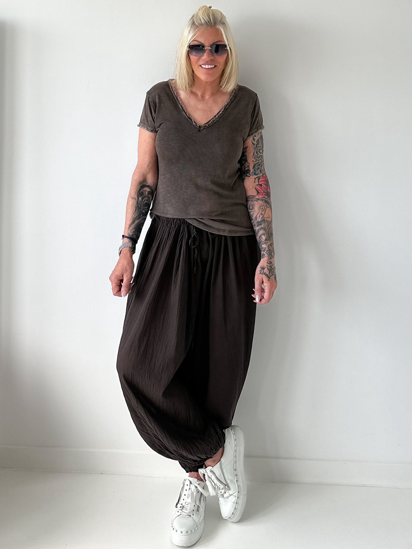 Ripp T-Shirt -  mokka