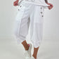 Casual sweatpants with eyelet details - white