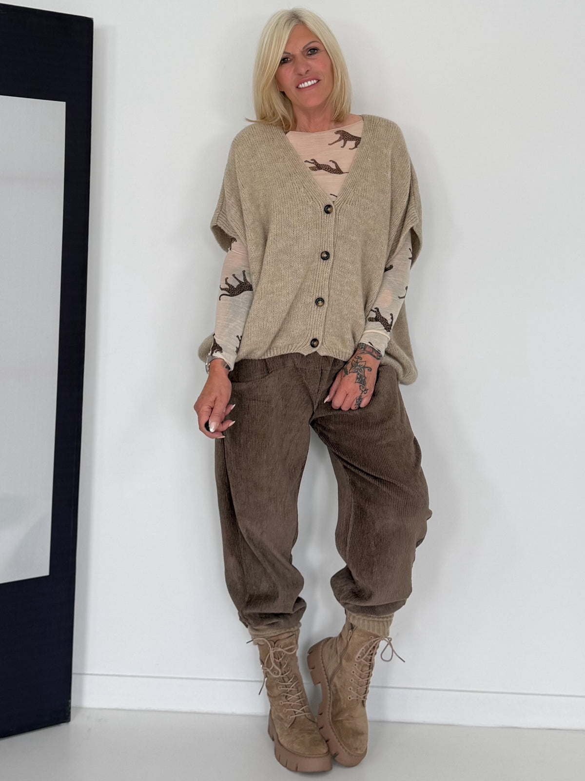 Gebreid gilet - beige