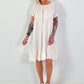 Kleid mit kurzen Ärmeln und Volant - beige