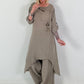 Two-piece linen set - taupe