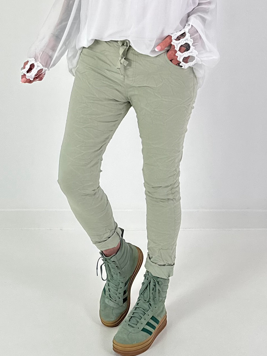 Joggingbroek met trekkoord - kaki