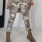 Hose mit elastischem Bund im Camouflage-Look - beige-mehrfarbig