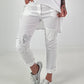 Hose mit Nieten und Paillettendetails - weiss