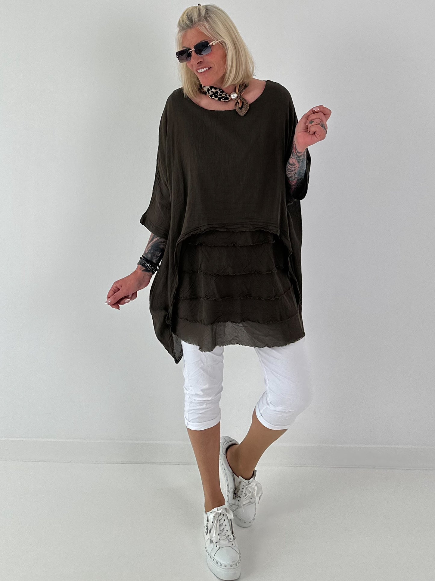 Tunika im Layer-Look - schoko