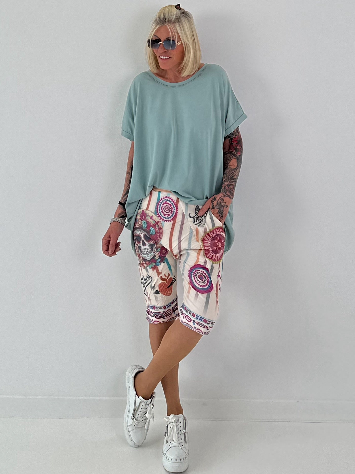 Oversized T-shirt - saliegroen