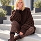 Oversized Pullover mit Grobstrickärmeln - mokka