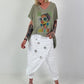 Oversized Shirt with Front Print - Khaki