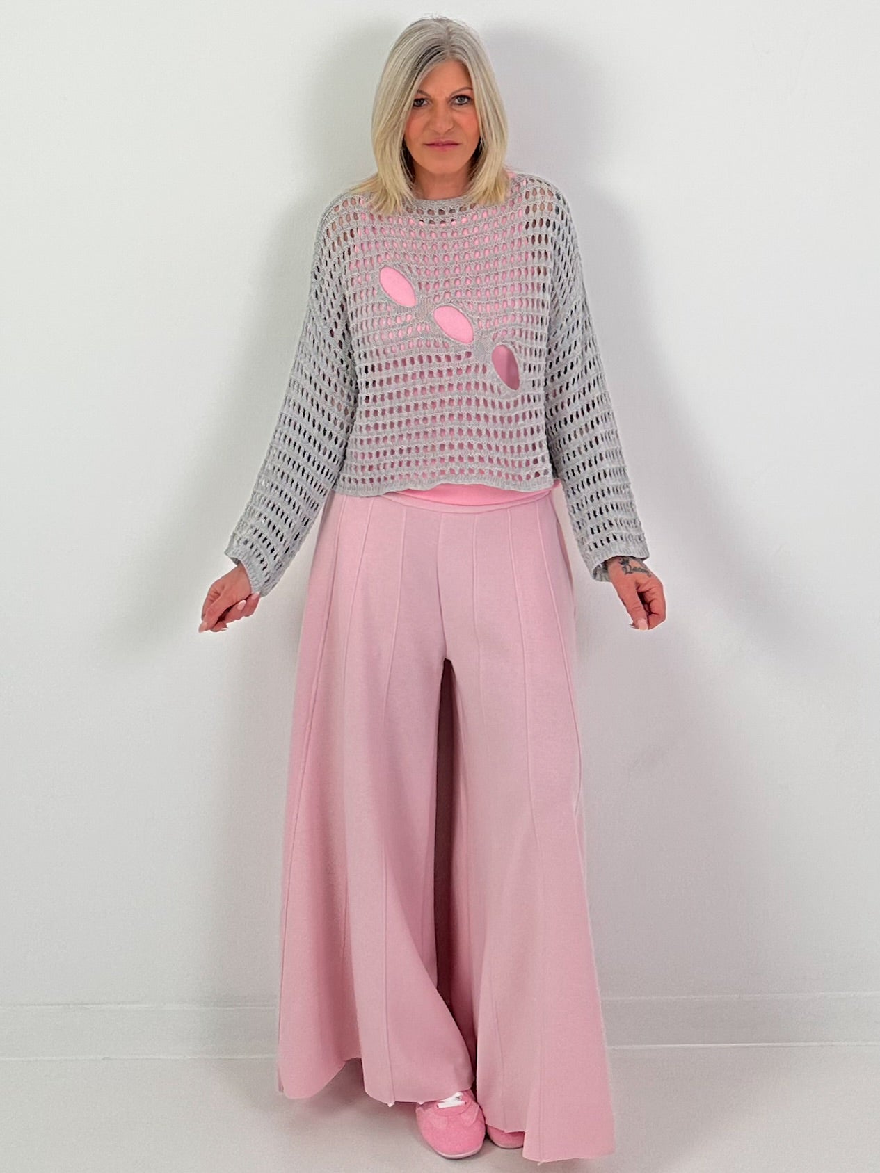 Gehaakte trui - grijs