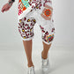 Short baggy shorts with overlap - beige