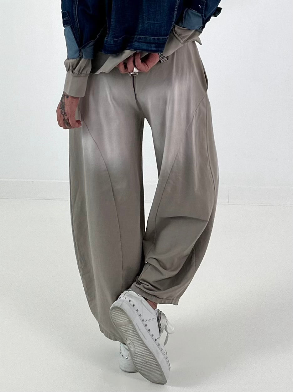 Lässige Sweat Ballonhose im Used-Look - taupe