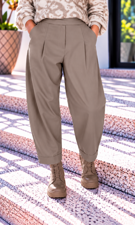 Lässige Ballonhose - taupe