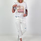 T-Shirt Glitzer Car - weiss-rosa