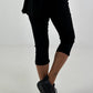 Capri Pants with Tie Waist - black