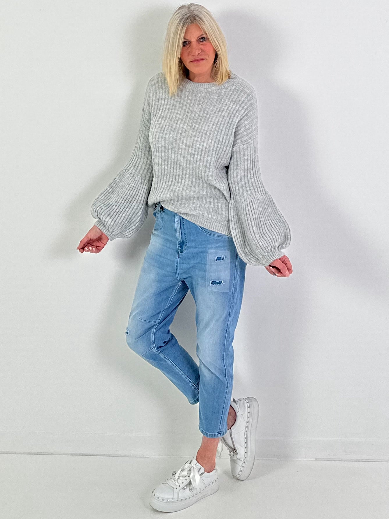 Pullover Modell "CloudSleeve" - hellgrau