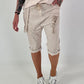 Baggy shorts with tie detail - beige