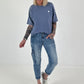 Sweater stone washed  - blau