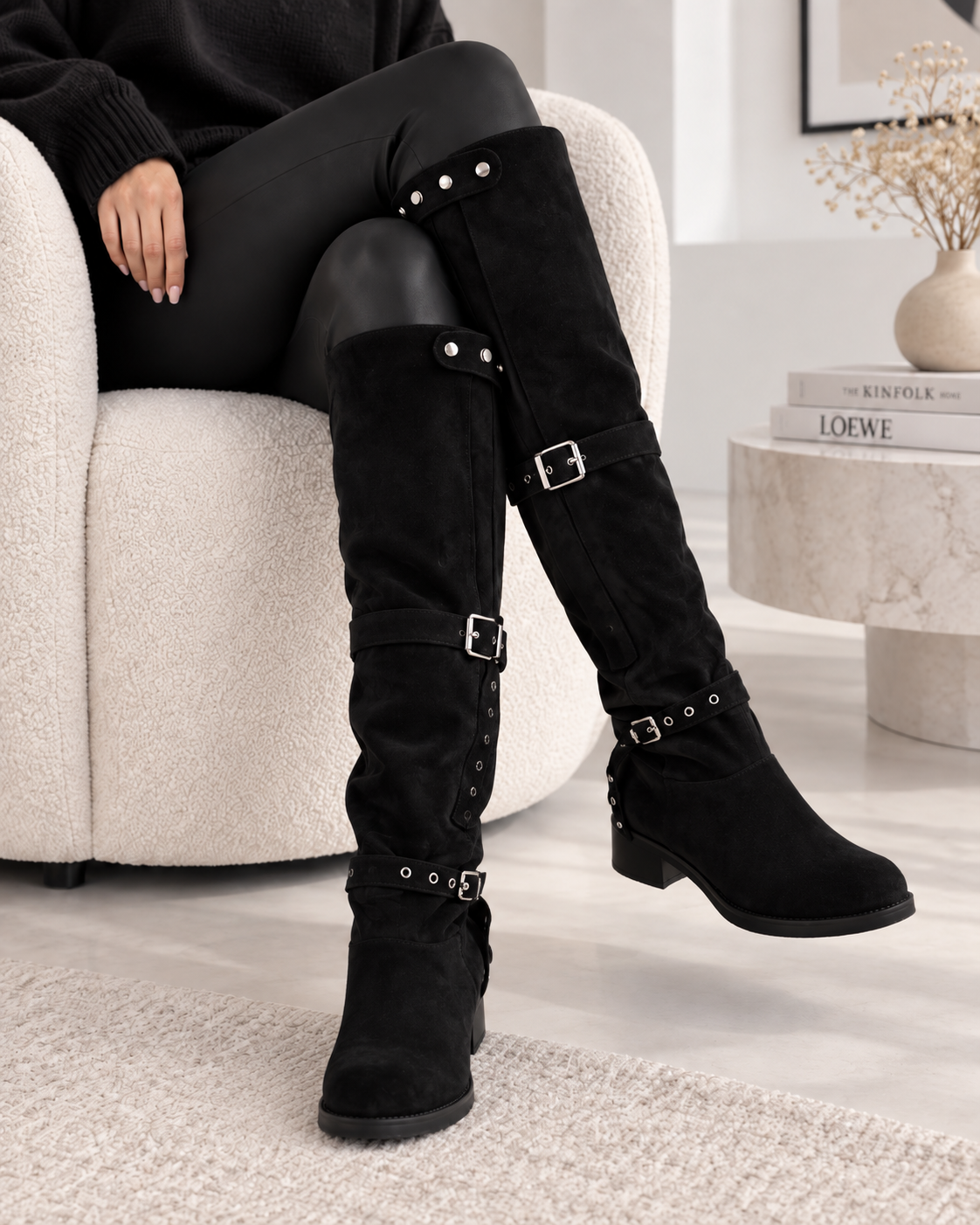 Overknee-Stiefel - schwarz