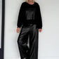 Sweater mit Lederoptik-Elementen - schwarz