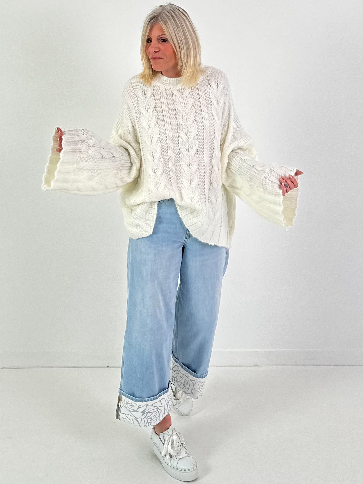 Pullover Modell "Soft Cable Knit" - ecru