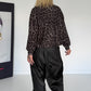 Ballonsweater im All Over Leo-Look - mokka-leo-mehrfarbig