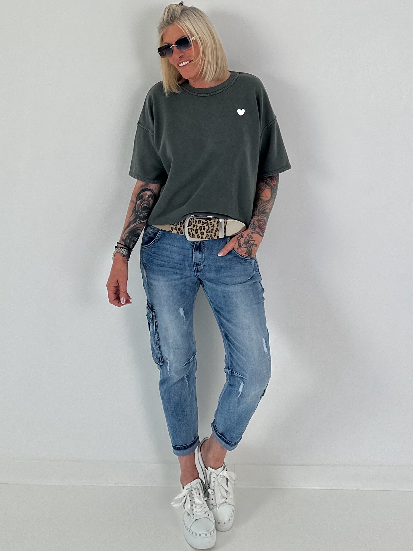 Sweater stone washed  - anthrazit