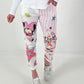 Hose mit Print-Mix - rosa-weiss
