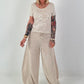 T-Shirt mit transparenten Pailletten - beige