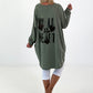 Oversized Shirt with Back Print - Olive