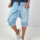 Short Jeans Baggy with Overlay - Light Blue