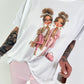 T-Shirt Fashion Girls - weiss-rosa