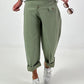 Balloon trousers with overlay - khaki