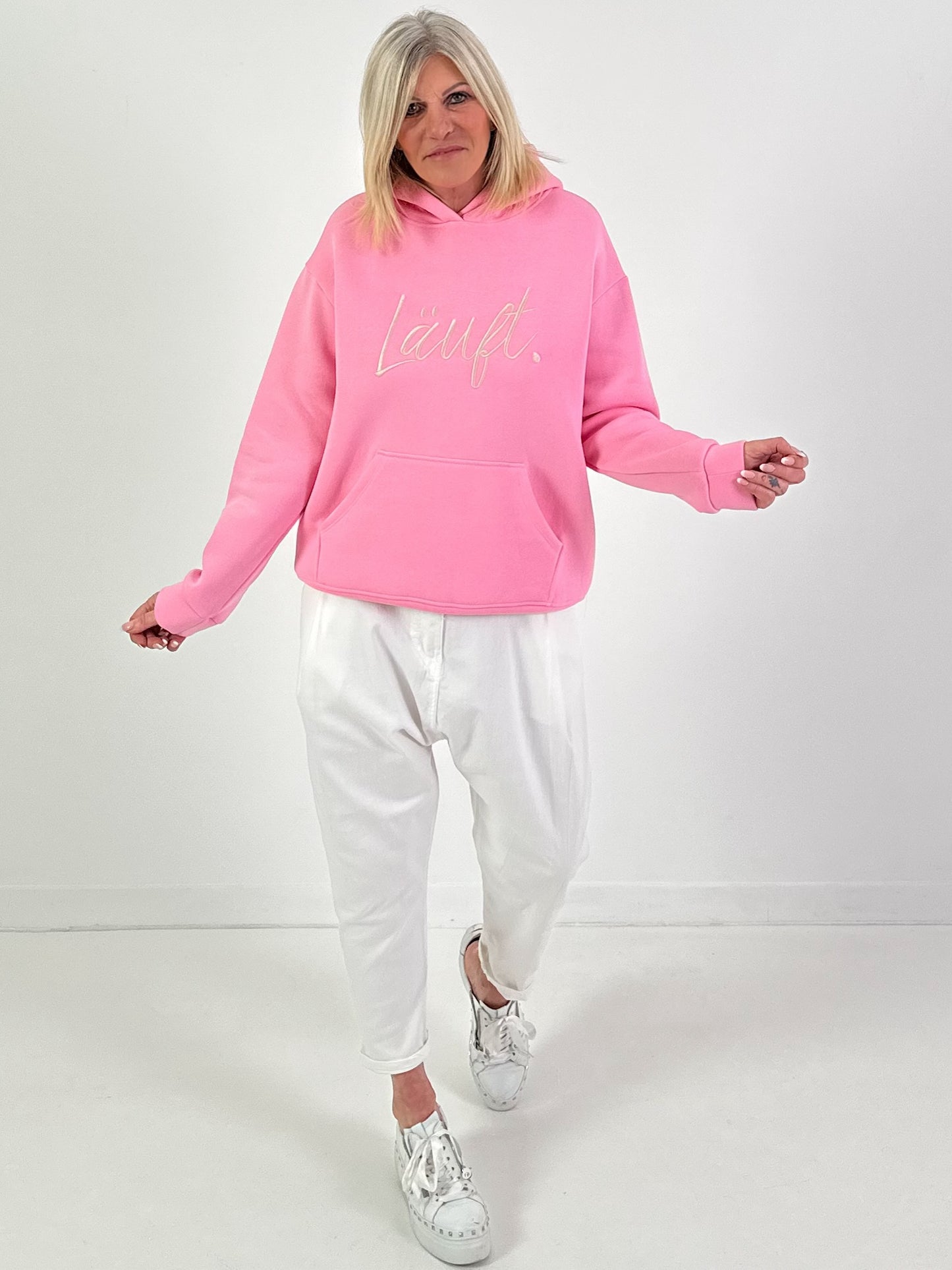 Hoodie Modell "Läuft." - rosa