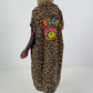 Blouse dress with leopard print - camel