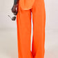 Sweatpants with large side pockets - neon orange
