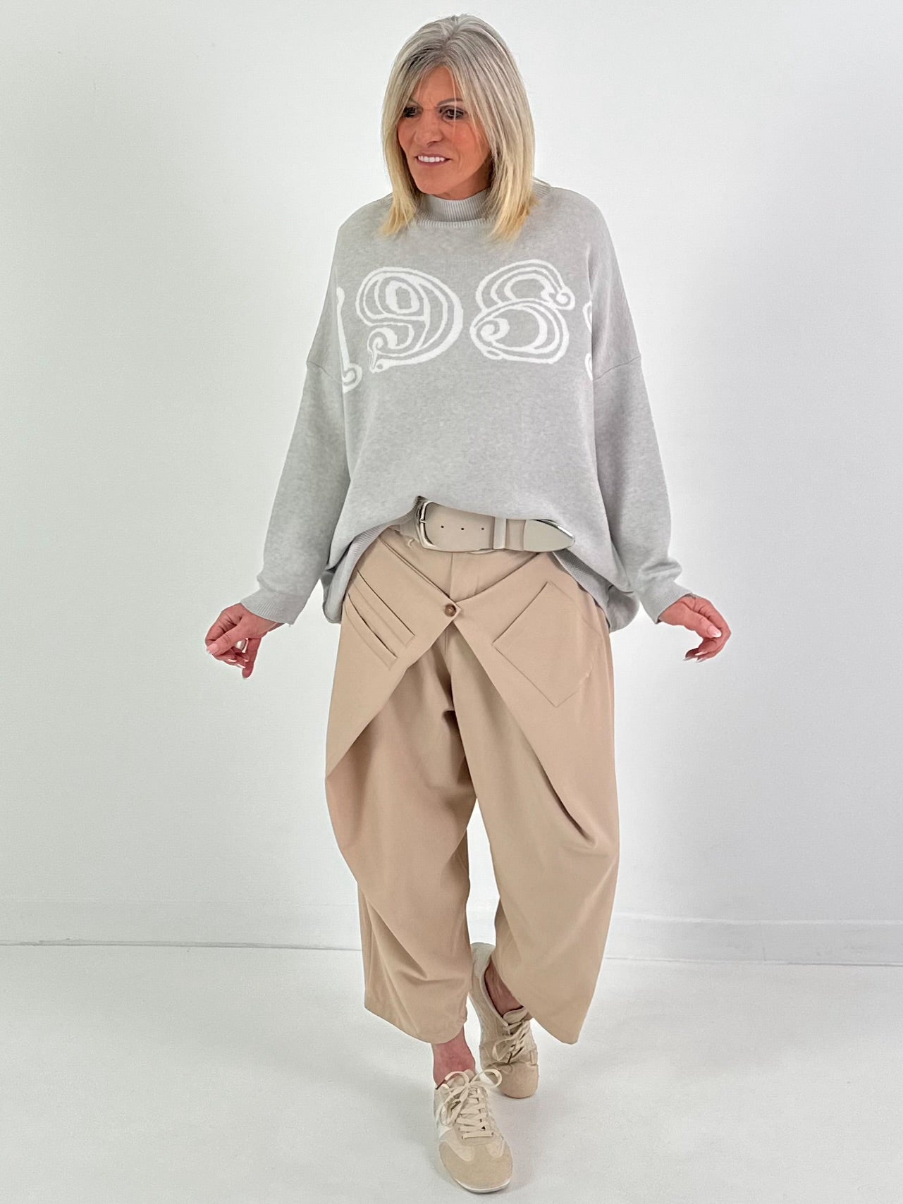 Strickpullover 1981 - hellgrau