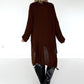 Long Strickpullover - schoko