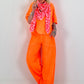 Short-sleeve sweater - neon orange