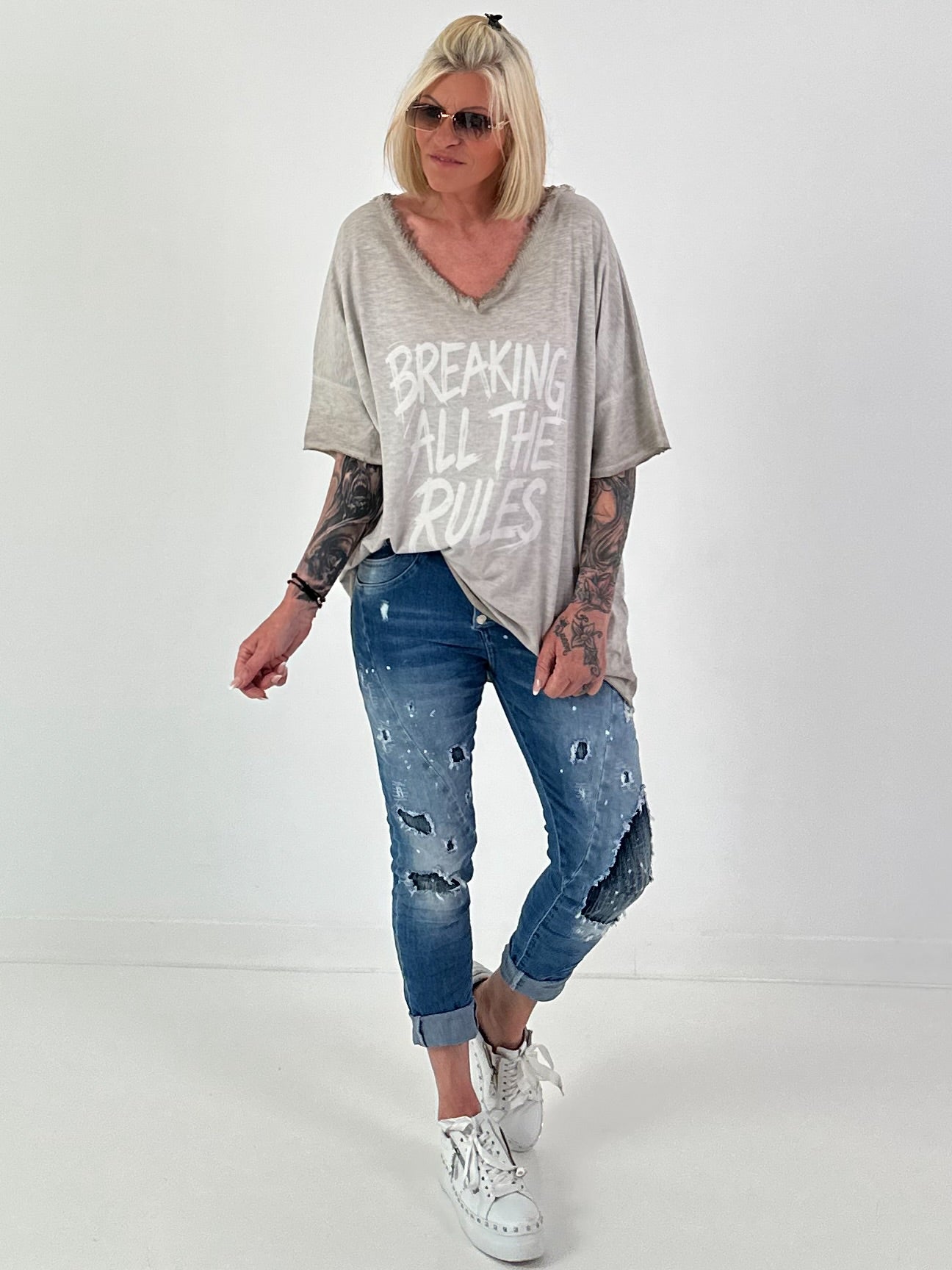 Oversized Shirt Breaking Rules - beige