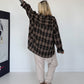 Oversized Flanellhemd im Karo-Look - mokka-beige-mehrfarbig