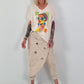 Oversized Shirt with Front Print - beige