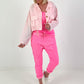 Short jacket with back print - pink