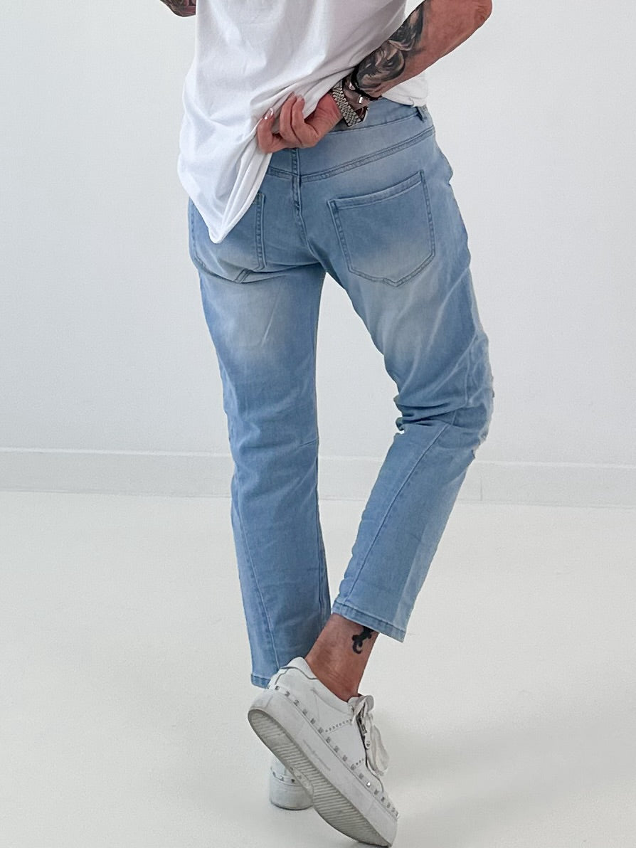 Jeans Hose destroyed  - hellblau
