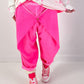 Suede-look trousers, model "Soft Layer" - neon pink