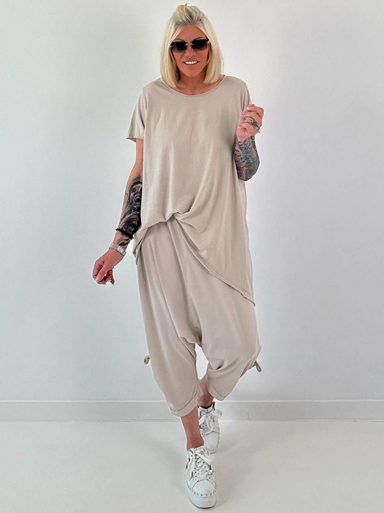 Oversized T-shirt - beige