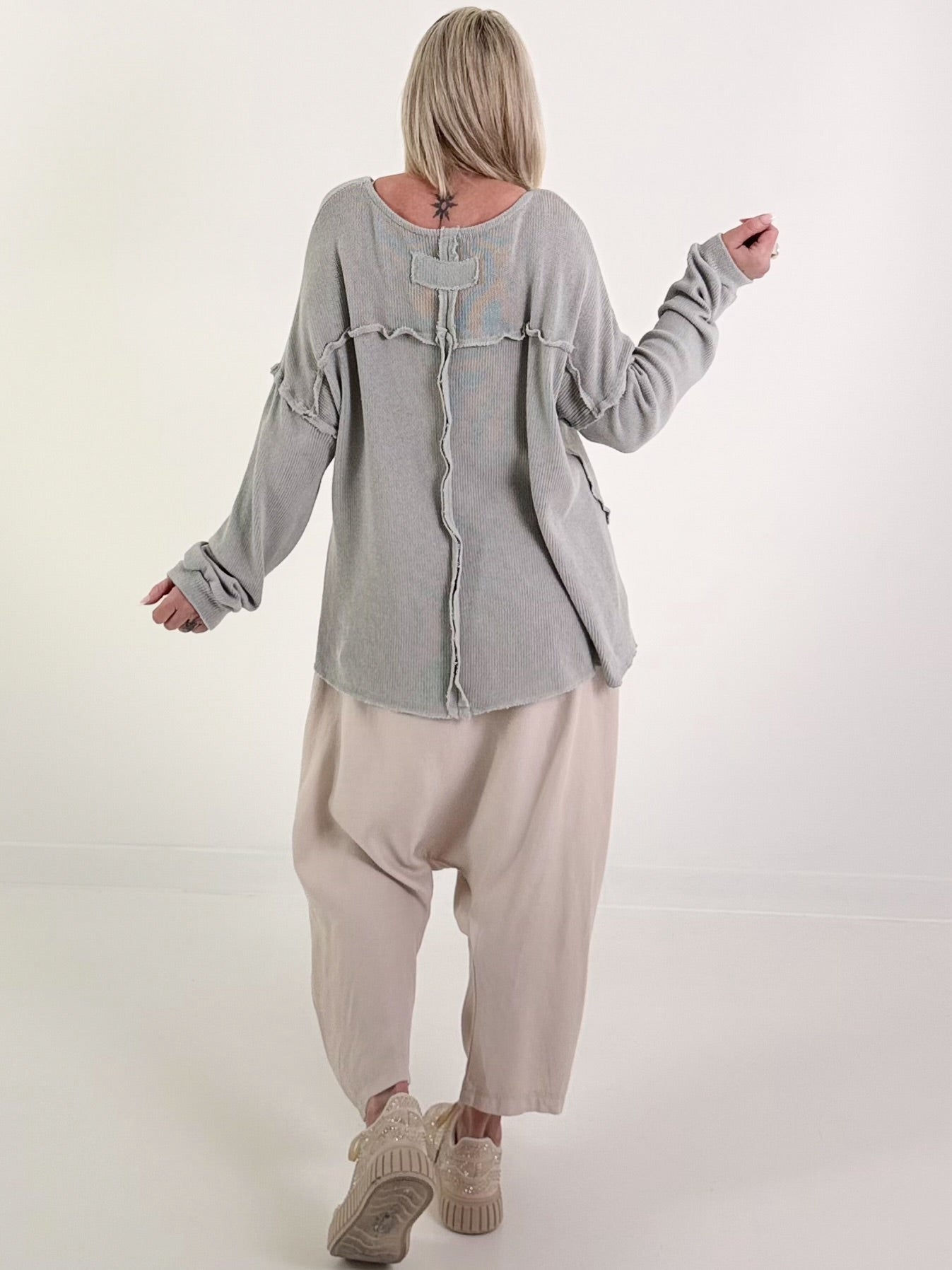 Oversized Strickpullover - grau ( lieferbar ab 14.03.26)