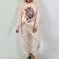Stylisches Sweatshirt  mit großem Patch Tiger - beige