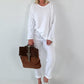 Oversized Shirt stone washed - weiss